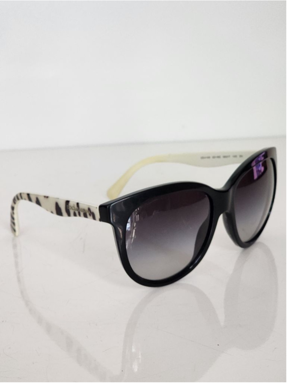 DOLCE‎ & GABBANA Cat Eye Leopard Gradient Black White DG 4149 Sunglasses 58 mm